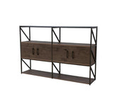 Modern Industrial Style Iron Rack with Cabinets