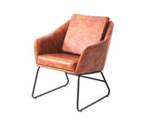 Modern Upholstered Lounge Chair with Metal Base