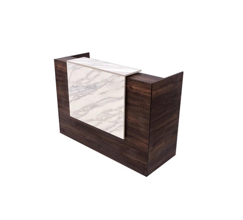 Modern Laminated Reception Desk with UV Glass Top