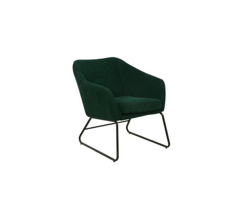 Modern Upholstered Lounge Chair with Metal Base