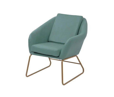 Modern Upholstered Lounge Chair with Metal Structure