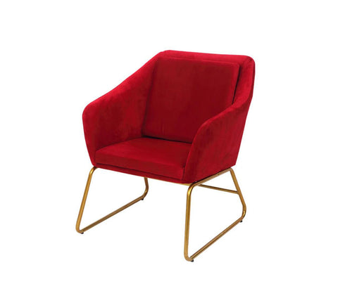Modern Upholstered Lounge Chair with Metal Base