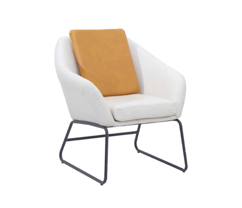 Modern Upholstered Lounge Chair with Metal Structure
