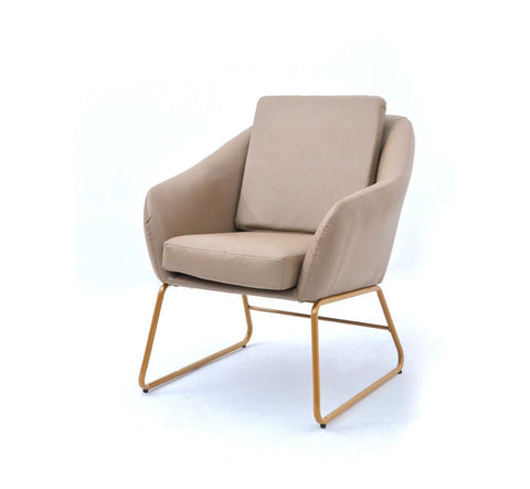 Modern Upholstered Lounge Chair with Metal Base