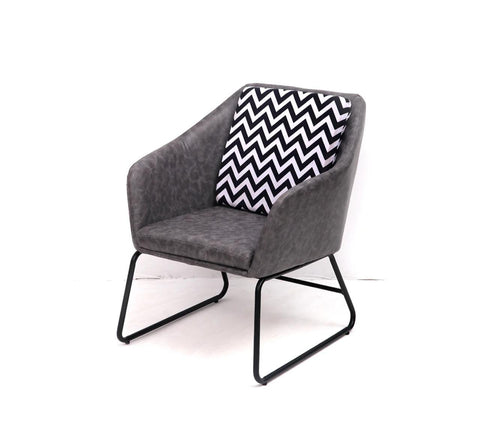Modern Upholstered Lounge Chair with Metal Structure
